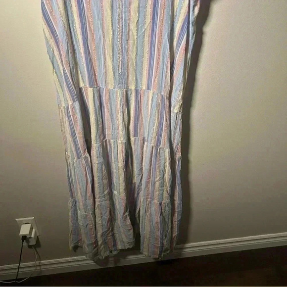 NWT Joe Fresh Tie Shoulder Rainbow Stripe Dress M - Picture 9 of 9